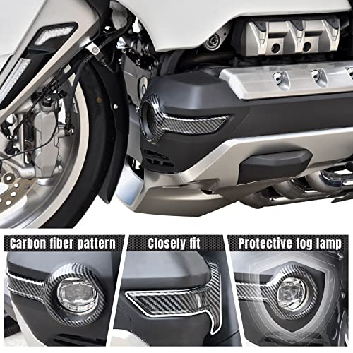VEISUTOR Fog Lamp Trim for Gold Wing, Carbon Fiber Pattern Fog Lights Trim Fog Lights Bezel Decorative Frame for Honda Gold Wing Tour GL1800 Motorcycle 2018-2024 Accessories - Image 3
