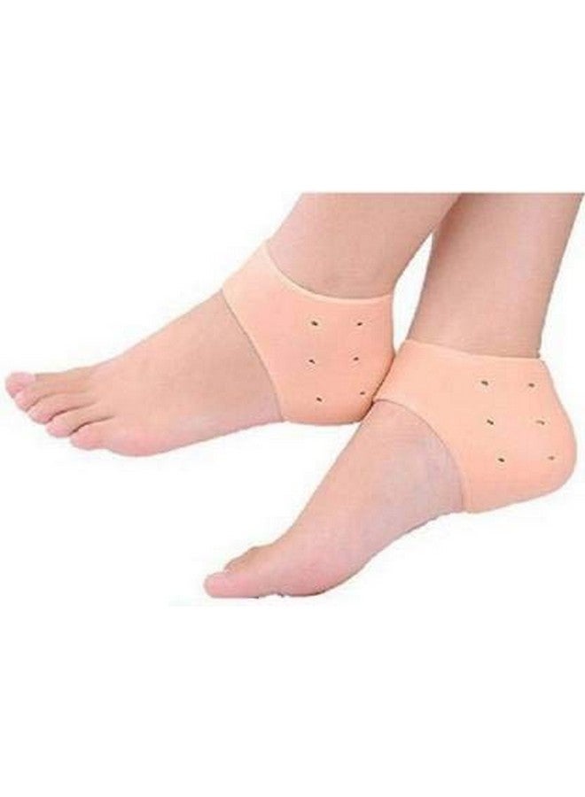 SD Enriching Beauty SD Enriching Beauty Silicone Gel Heel Socks For Dry Hard Cracked Heel Repair Pad, Swelling & Pain Relief, Cushion Support, Foot Care, Ankle Protection, Plantar Fasciitis For Men And Women - Skin Color - Image 1