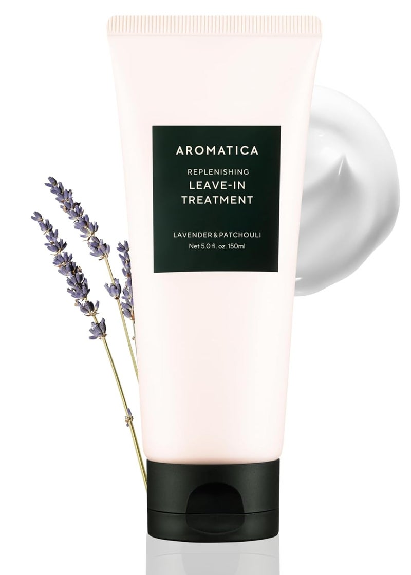 AROMATICA REPLENISHING LEAVEIN TREATMENT LAVENDER  PATCHOULI 50fl oz150ml  SiliconeFree Leave In Conditioner for Damaged Hair  Heat Protection NoRinse Formula