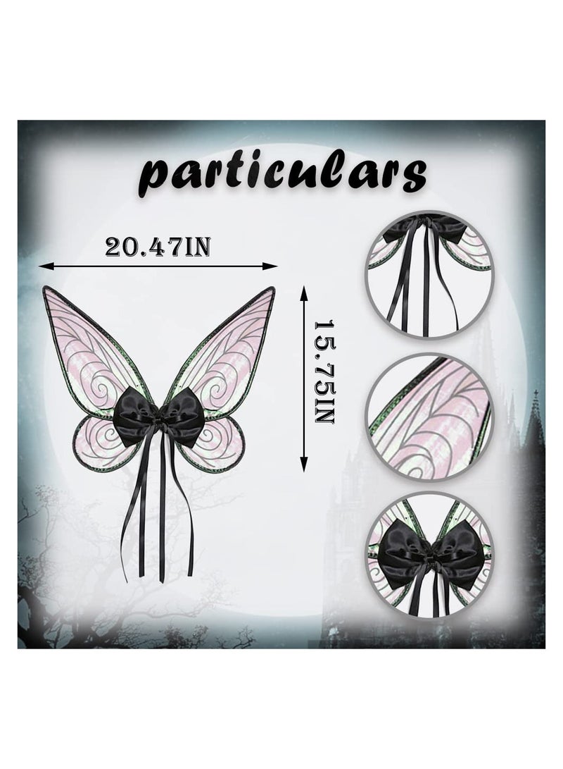 Fairy Wings Festivel Party Wings for Girls Black Sparkle Princess Wings Wings erfly Costume Wings Set for Kids Holiday Cosplay Party Favors  - Image 5