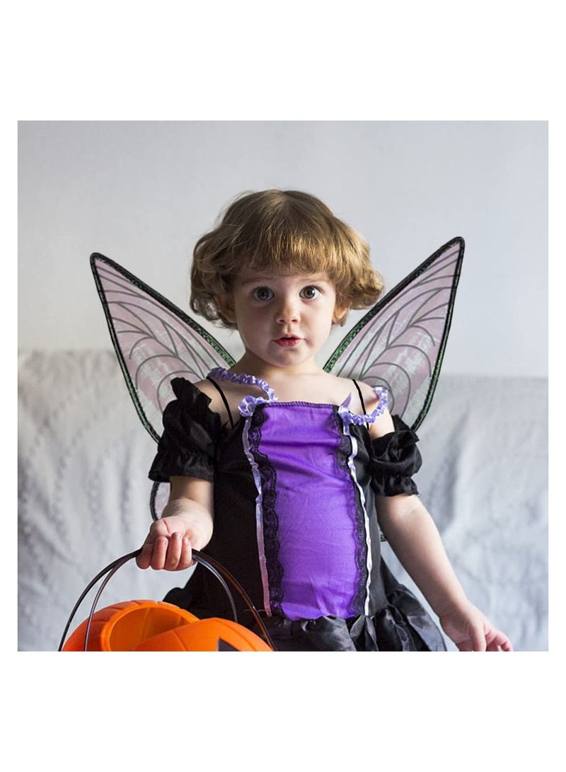 Fairy Wings Festivel Party Wings for Girls Black Sparkle Princess Wings Wings erfly Costume Wings Set for Kids Holiday Cosplay Party Favors  - Image 2