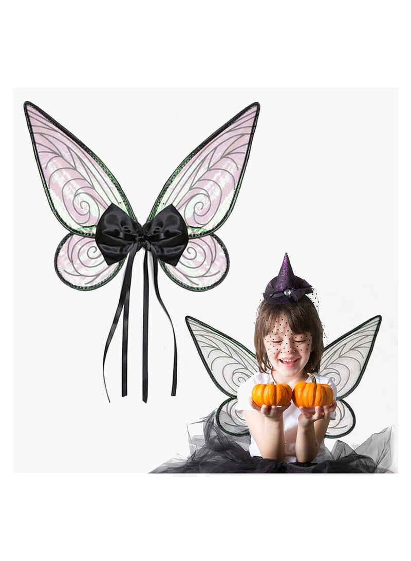 Fairy Wings Festivel Party Wings for Girls Black Sparkle Princess Wings Wings erfly Costume Wings Set for Kids Holiday Cosplay Party Favors  - Image 1
