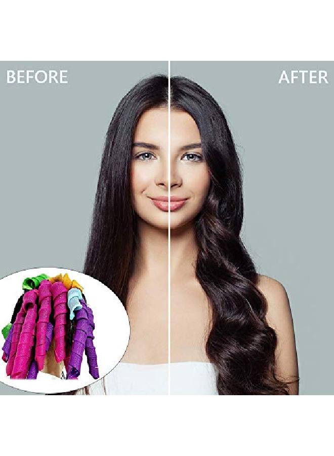 STAR WORK 14Pcs Hair Curlers Spiral Curls 30 Cm Styling Kit No Heat Hair Curlershair Rollers Wave Stylesheatless Spiral Curlers For Women Girls Short Long Hair Styling Tools (Hair Roller Curler) - Image 3