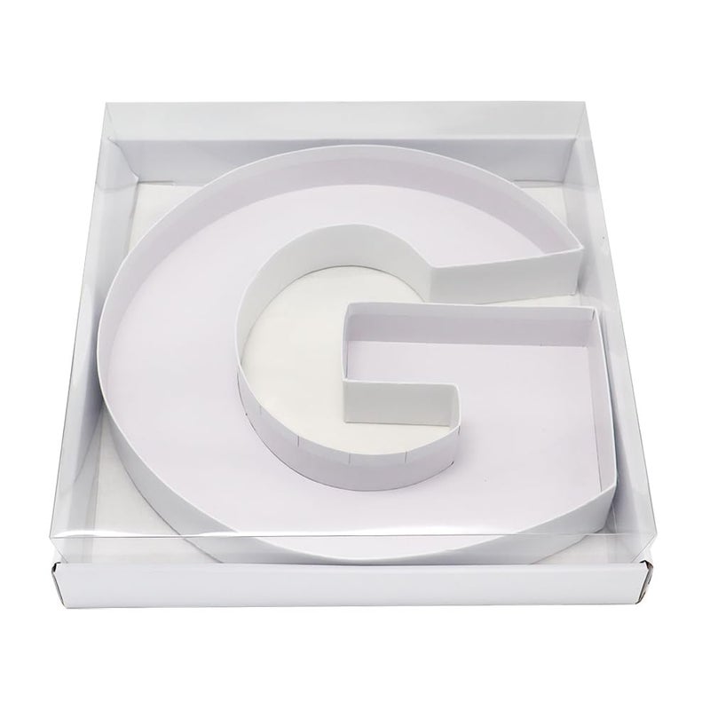 WENPACK 125 Cardboard Letter Shaped Mache Decorative Strawberries Fillable Sweets Candy Box with Clear Lid White G