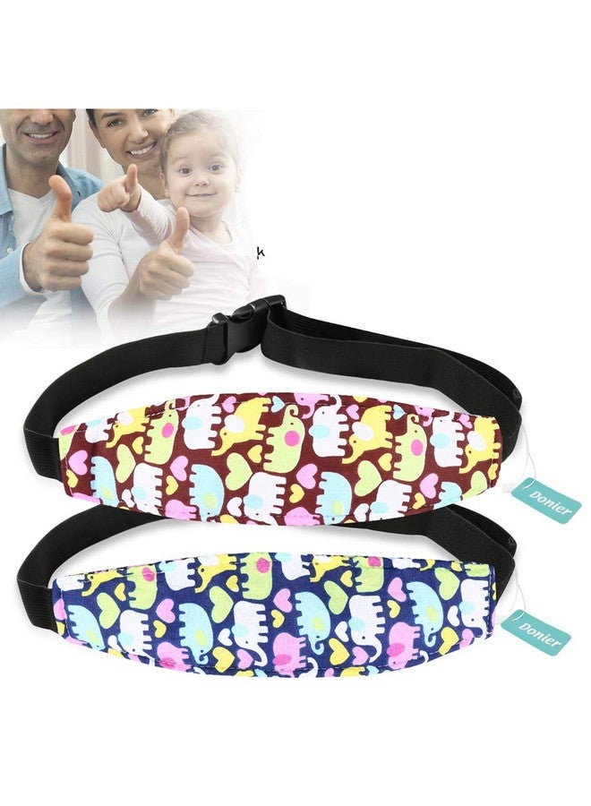 Donier 2 Packs Toddler Car Seat Neck Relief and Head Support, Pillow Support Head Band Easy Installation On Most Convertible Seats and Safety to Babies and Kids(Elephant) - Image 1