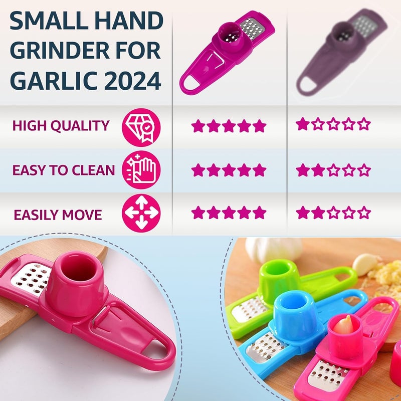 Manual Press Garlic Chomper Small Garlic Grinder Slicer Garlic Masher  color  2PC - Image 4