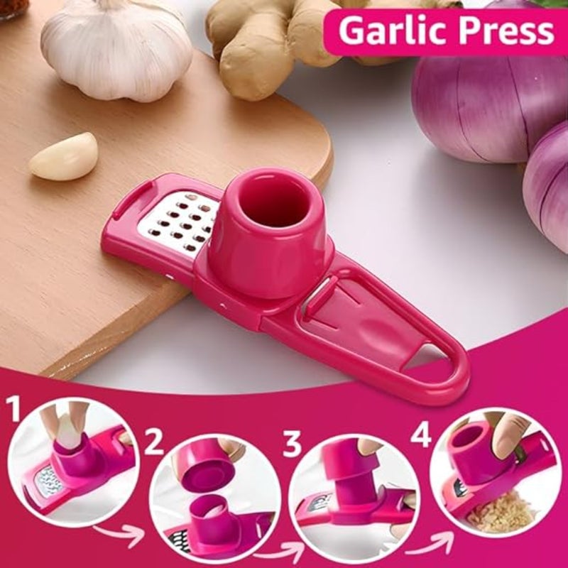Manual Press Garlic Chomper Small Garlic Grinder Slicer Garlic Masher  color  2PC - Image 2