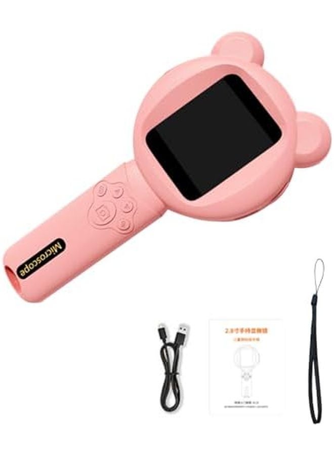 Kids Digital Microscope 2 8 Inch Screen Handheld 500X Zoom LED Lights Camera - Image 2
