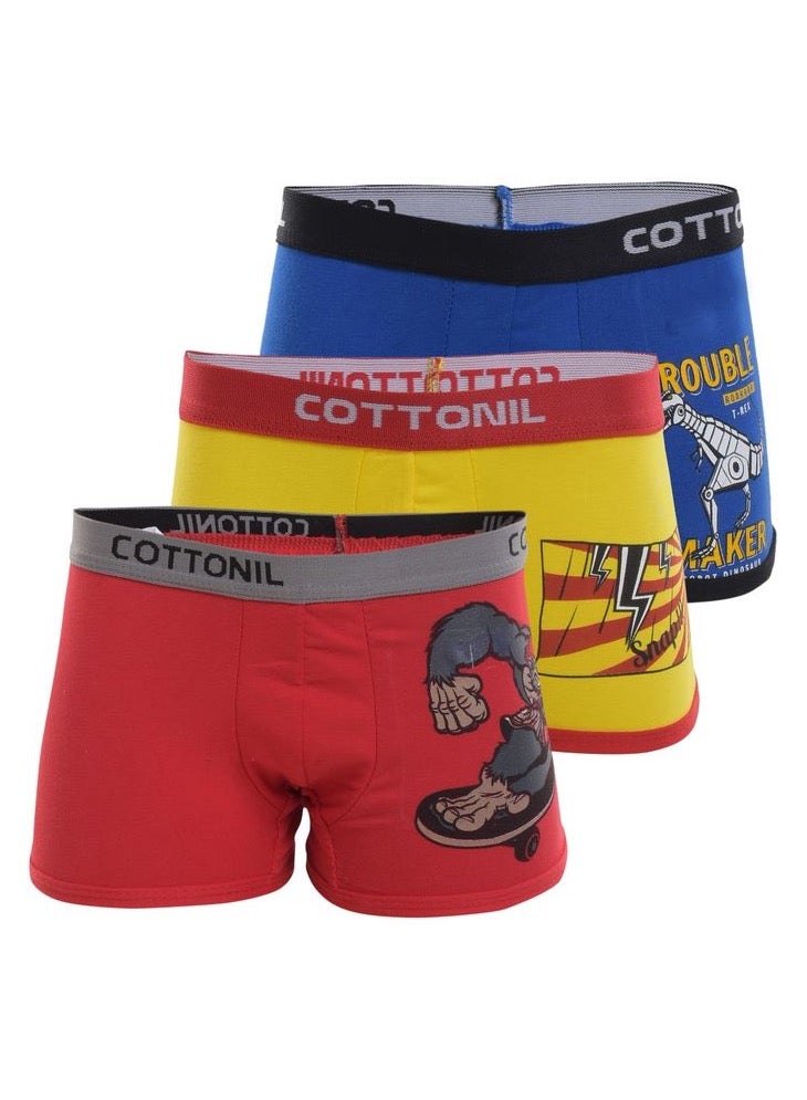COTTONIL Turbo Boxers For Boys - Bundle of 3 Printed Boxers  - Image 1
