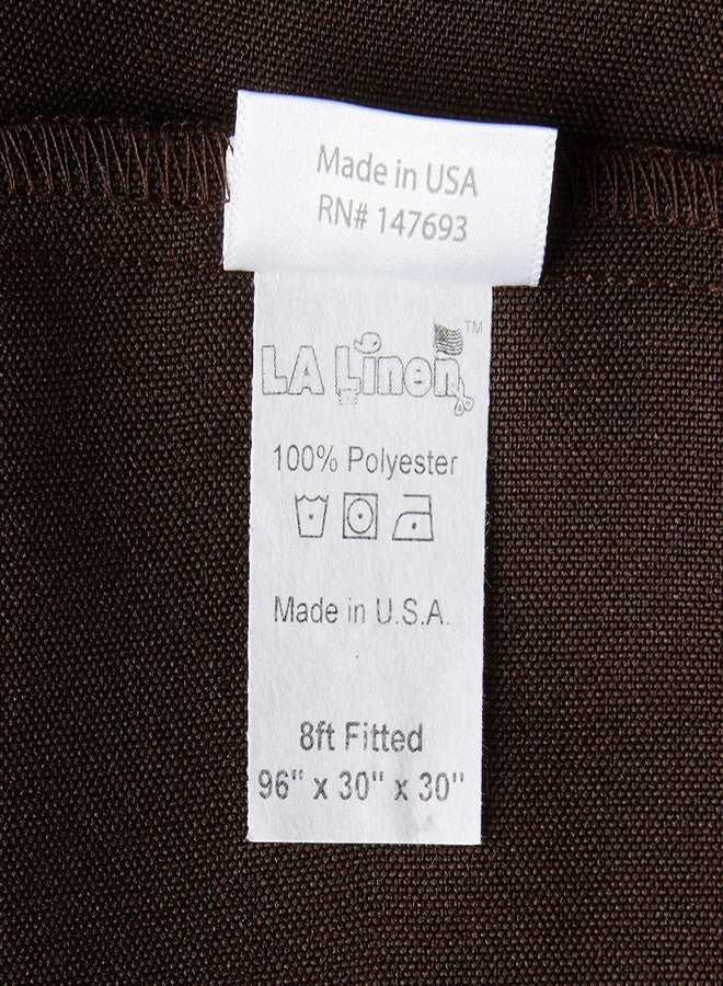 LA Linen Polyester Poplin Fitted Tablecloth, 96"L x 30"W x 30"H, Brown - Image 5