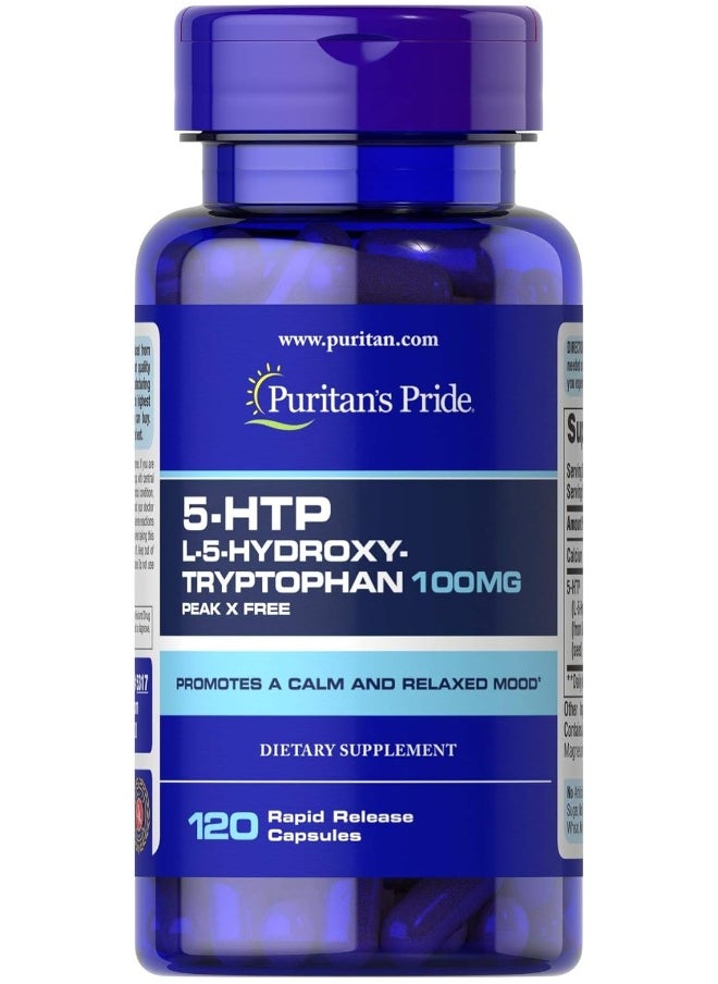 Puritan's Pride - 5-Htp 100 Mg (Griffonia Simplicifolia)-120 Capsules - Image 1