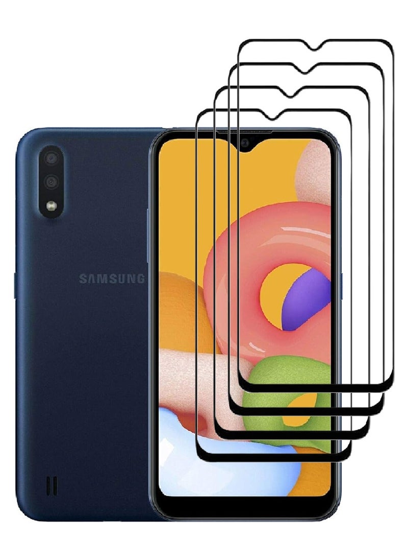 AINA 4 Pieces Tempered Glass Screen Protector 5D Designed For Samsung Galaxy A01 Full Glue Edge to Edge Full Screen Coverage And Bubble Free - Image 1