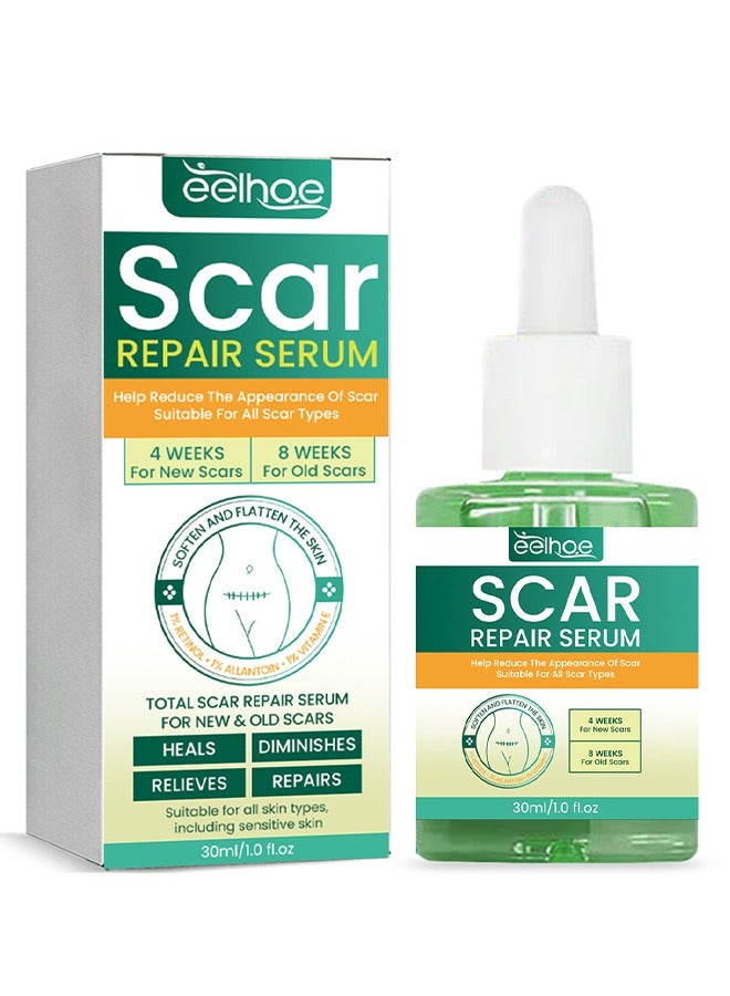 إيلهو مصل إصلاح الندبات ، زيت إزالة الندبات بمكونات طبيعية ، مناسب للندبات الجراحية ، الولادة القيصرية ، علامات التمدد ، حب الشباب ، الإصابات ، الحروق ، الجدرة ، الندبات القديمة والجديدة 30 مل - Image 1