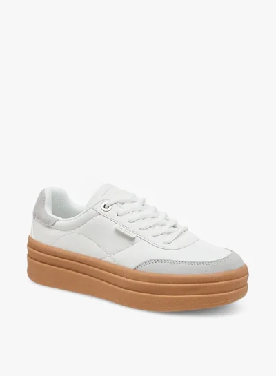 SAMBA Womens' Panelled Lace-Up Sneakers