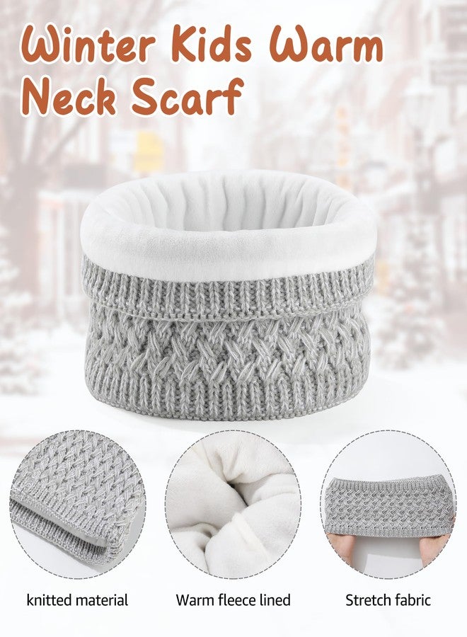 WELROG Kids Winter Hat Gloves Scarf Set - Warm Fleece Lined Beanie Cap for Boys and Girls Grey - Image 4