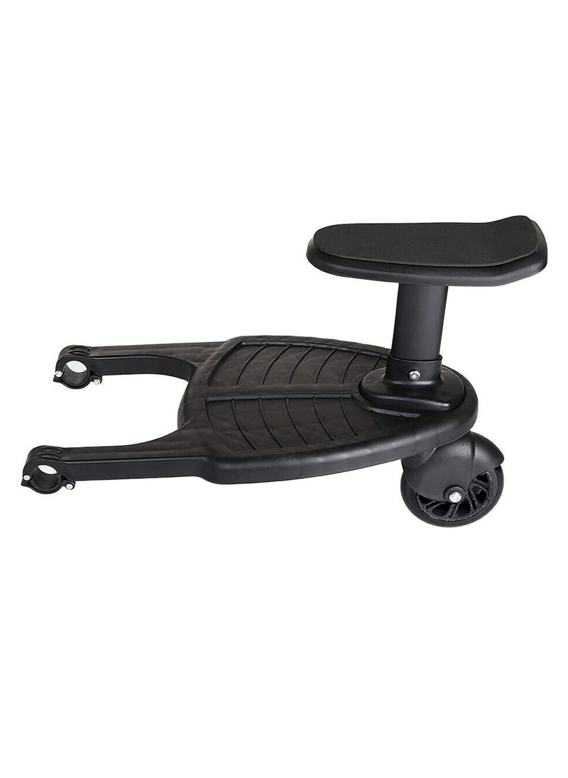 unikbebe - Stroller Board With Seat, Fits on Pushchair, Pram, Stroller Accessory, Glider Ride-on Foot Pedal for Older Kid， Universal, Compact-Fold, Wheel with Shock Absorption, Detachable, Compatible Up to 2Y - Image 1