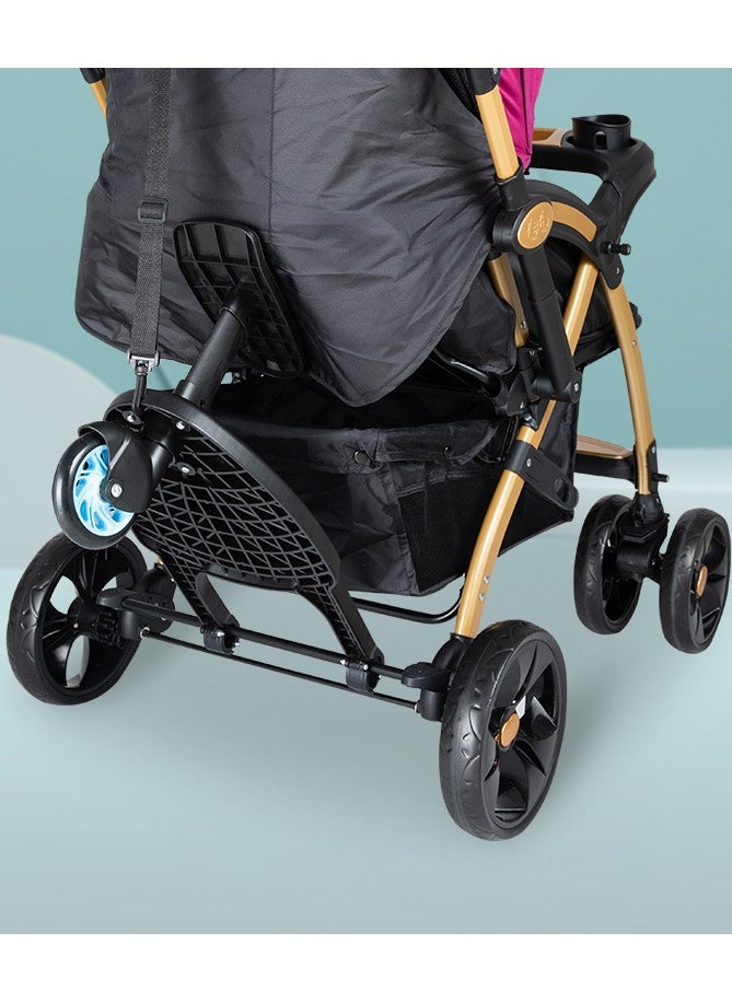 unikbebe - Stroller Board With Seat, Fits on Pushchair, Pram, Stroller Accessory, Glider Ride-on Foot Pedal for Older Kid， Universal, Compact-Fold, Wheel with Shock Absorption, Detachable, Compatible Up to 2Y - Image 1