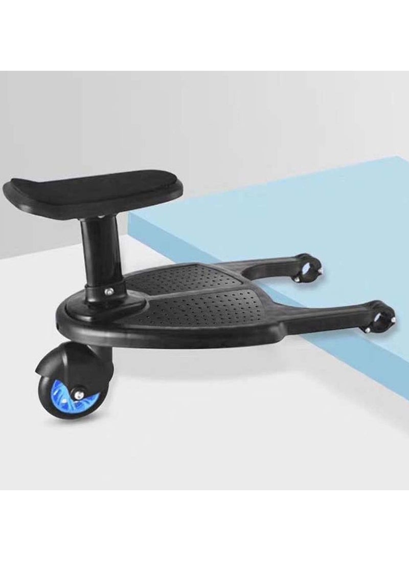 unikbebe - Stroller Board With Seat, Fits on Pushchair, Pram, Stroller Accessory, Glider Ride-on Foot Pedal for Older Kid， Universal, Compact-Fold, Wheel with Shock Absorption, Detachable, Compatible Up to 2Y - Image 1
