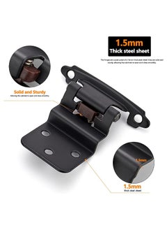Generic 10-Pack Flush Matt Black Cabinet Hinges For Automatic Closing Of Kitchen/Bathroom/Furniture Cabinets And Doors  - Image 2