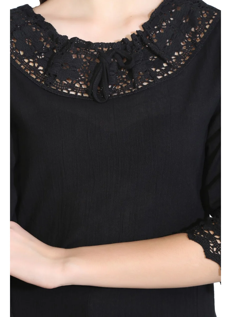 Eliş Şile Bezi Zehra Şile Cloth Blouse Black Syh