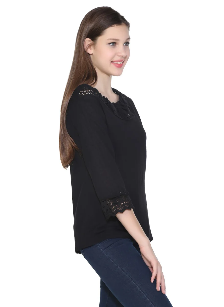 Eliş Şile Bezi Zehra Şile Cloth Blouse Black Syh