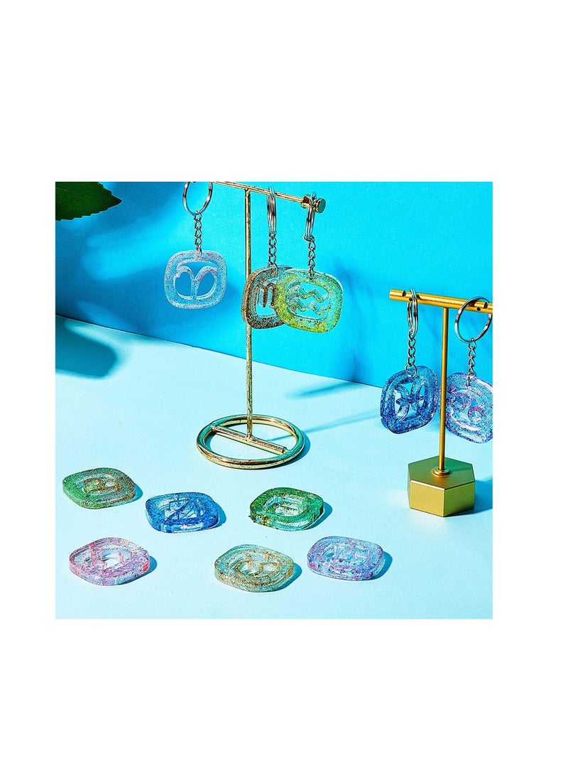 SYOSI Keychain Silicone Molds, Jewelry Earrings Necklace Making Mold Silicone Molds Constellation, Resin Casting Mold, for DIY Making Pendant Ornaments Decoration and Gifts(3 Pcs)  - Image 4