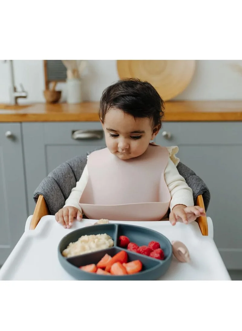 بيبيتا Baby Silicone Bib – Premium Food-Grade, Dishwasher Safe, BPA-Free, Soft & Waterproof with Food Catcher Pocket, Adjustable Neck, Easy to Clean & Roll for Travel, Lilac