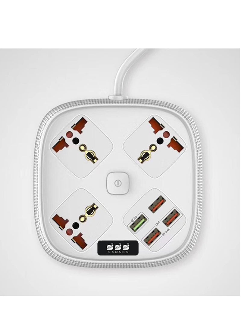 TYCOM Power Strip Surge Protector with USB  Type C Extension Cord Flat Plug with Widely 3 AC Outlet and 4 USB Small Desktop Station with 6 feet Power Cord Compact Socket for Travel Home and Office.  - Image 2