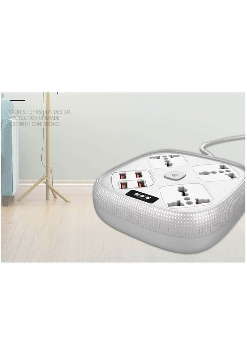 TYCOM Power Strip Surge Protector with USB  Type C Extension Cord Flat Plug with Widely 3 AC Outlet and 4 USB Small Desktop Station with 6 feet Power Cord Compact Socket for Travel Home and Office.  - Image 3