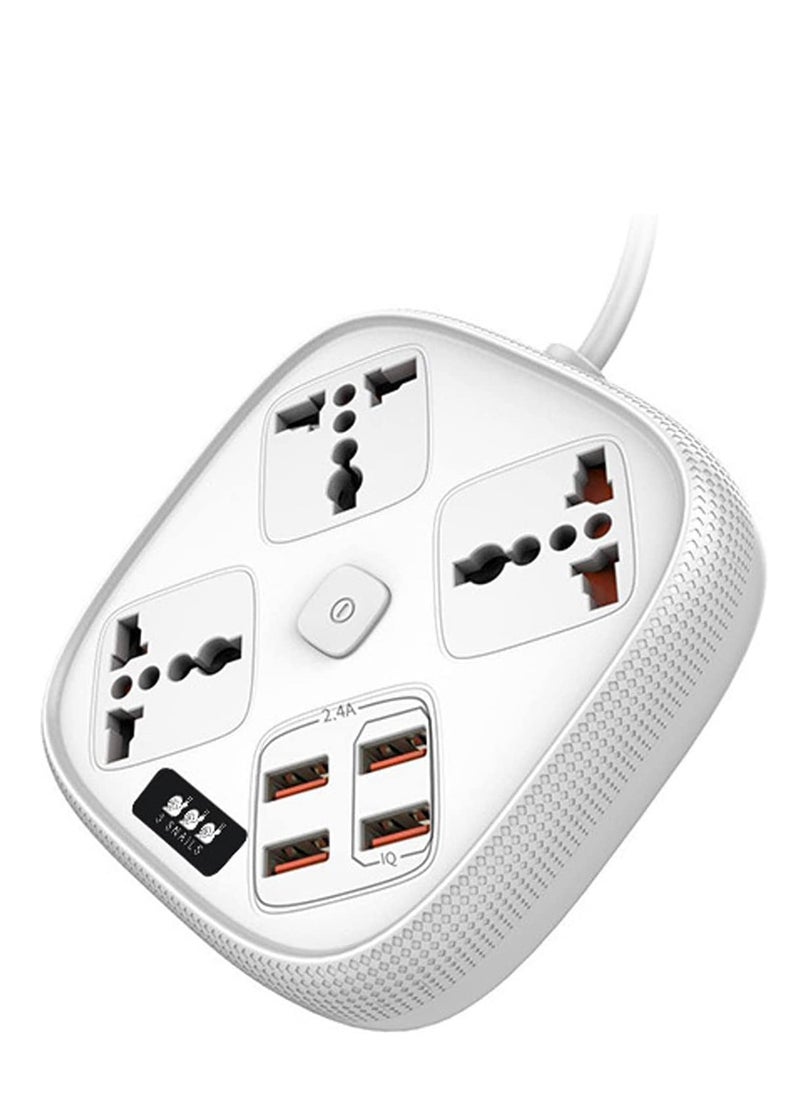 TYCOM Power Strip Surge Protector with USB  Type C Extension Cord Flat Plug with Widely 3 AC Outlet and 4 USB Small Desktop Station with 6 feet Power Cord Compact Socket for Travel Home and Office.  - Image 1
