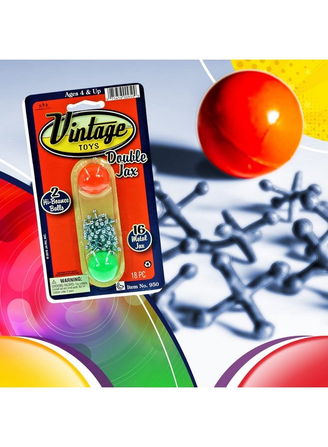 جا-رو مجموعة ألعاب Vintage Metal Jacks/كرتين مرتدتين. (عبوة واحدة) لعبة Jax صغيرة. ألعاب كلاسيكية عائلية كلاسيكية. هدايا حفلات بالجملة، هدايا صغيرة. 950-1B - Image 4