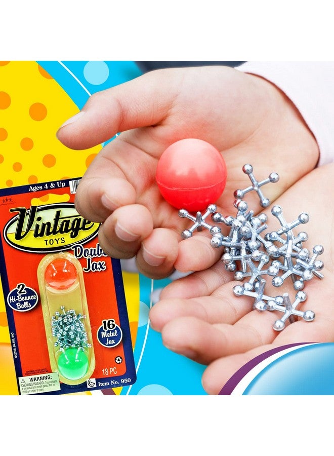 جا-رو مجموعة ألعاب Vintage Metal Jacks/كرتين مرتدتين. (عبوة واحدة) لعبة Jax صغيرة. ألعاب كلاسيكية عائلية كلاسيكية. هدايا حفلات بالجملة، هدايا صغيرة. 950-1B - Image 2