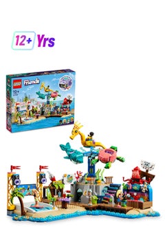 Friends Beach Amusement Park 41737 Building Toy Set; A Technical Building Project For Ages 12+; With Spinning Merry-Go-Round, Wave Machine And Shooting Gallery Game; Includes 4 Characters (1,348 Pieces)