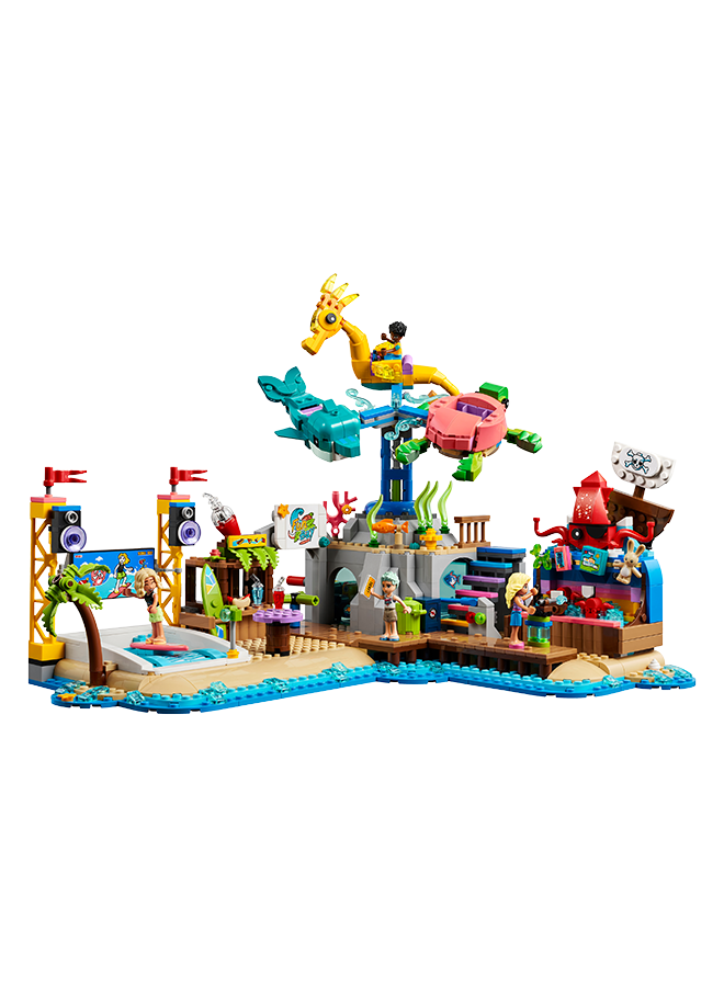 LEGO Friends Beach Amusement Park 41737 Building Toy Set; A Technical Building Project For Ages 12+; With Spinning Merry-Go-Round, Wave Machine And Shooting Gallery Game; Includes 4 Characters (1,348 Pieces)