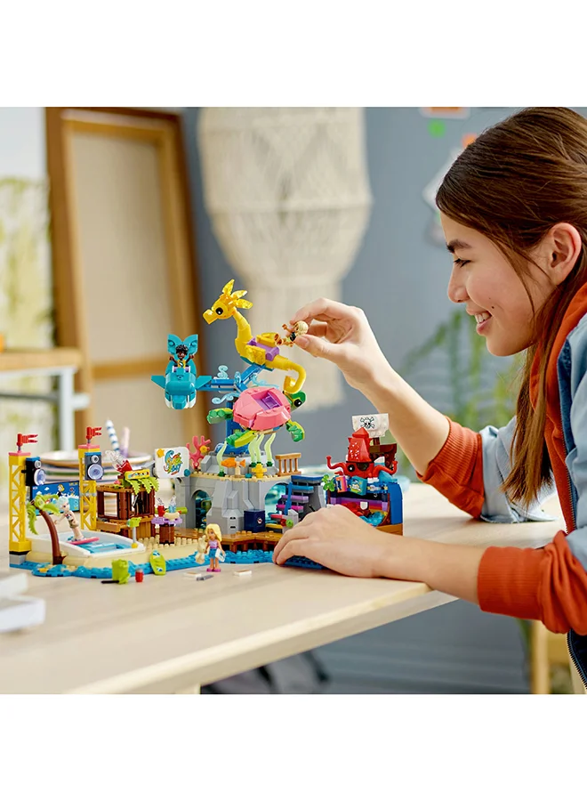 LEGO Friends Beach Amusement Park 41737 Building Toy Set; A Technical Building Project For Ages 12+; With Spinning Merry-Go-Round, Wave Machine And Shooting Gallery Game; Includes 4 Characters (1,348 Pieces)