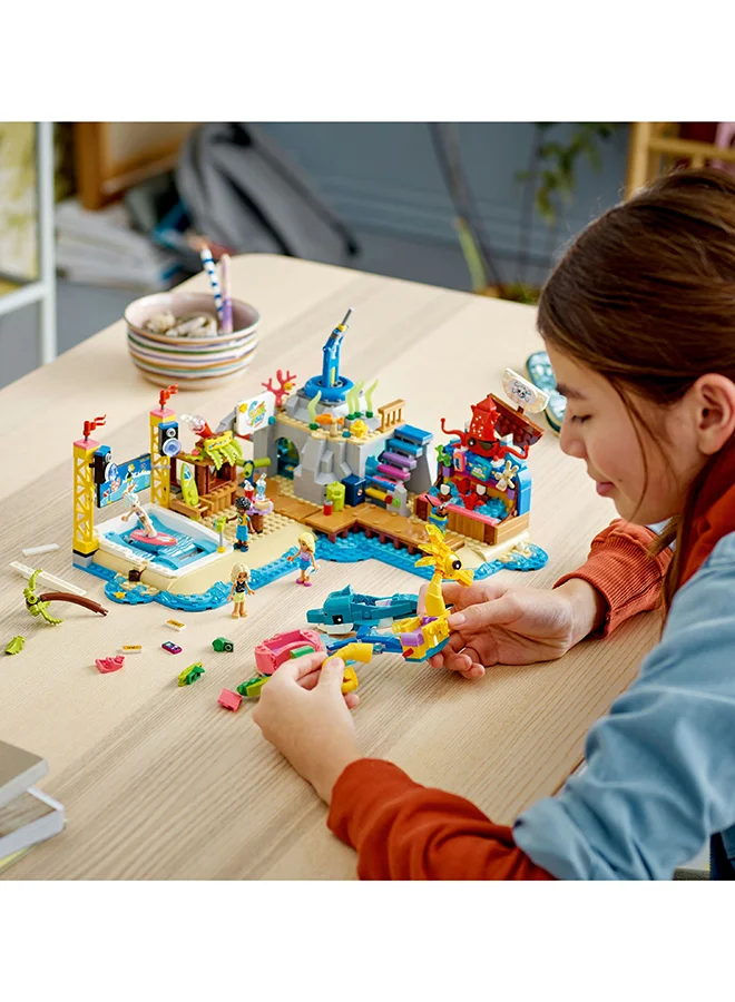 LEGO Friends Beach Amusement Park 41737 Building Toy Set; A Technical Building Project For Ages 12+; With Spinning Merry-Go-Round, Wave Machine And Shooting Gallery Game; Includes 4 Characters (1,348 Pieces)