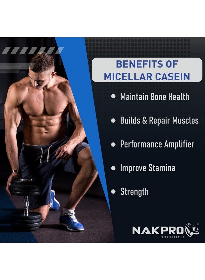 NAKPRO 100% Micellar Casein Protein Supplement | 28.80g Protein, 12.10g EAAs, 5.48g BCAA | Slow Absorbing Micellar Casein Protein Powder (Unflavoured, 1 Kg) - Image 5