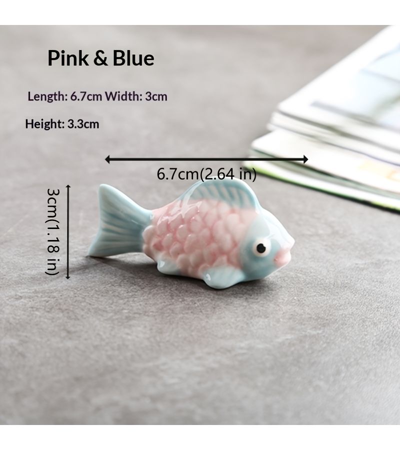 Goldfish Chopstick Rest And Pen Holder Green Yellow Japanese Desk Decor - Image 2