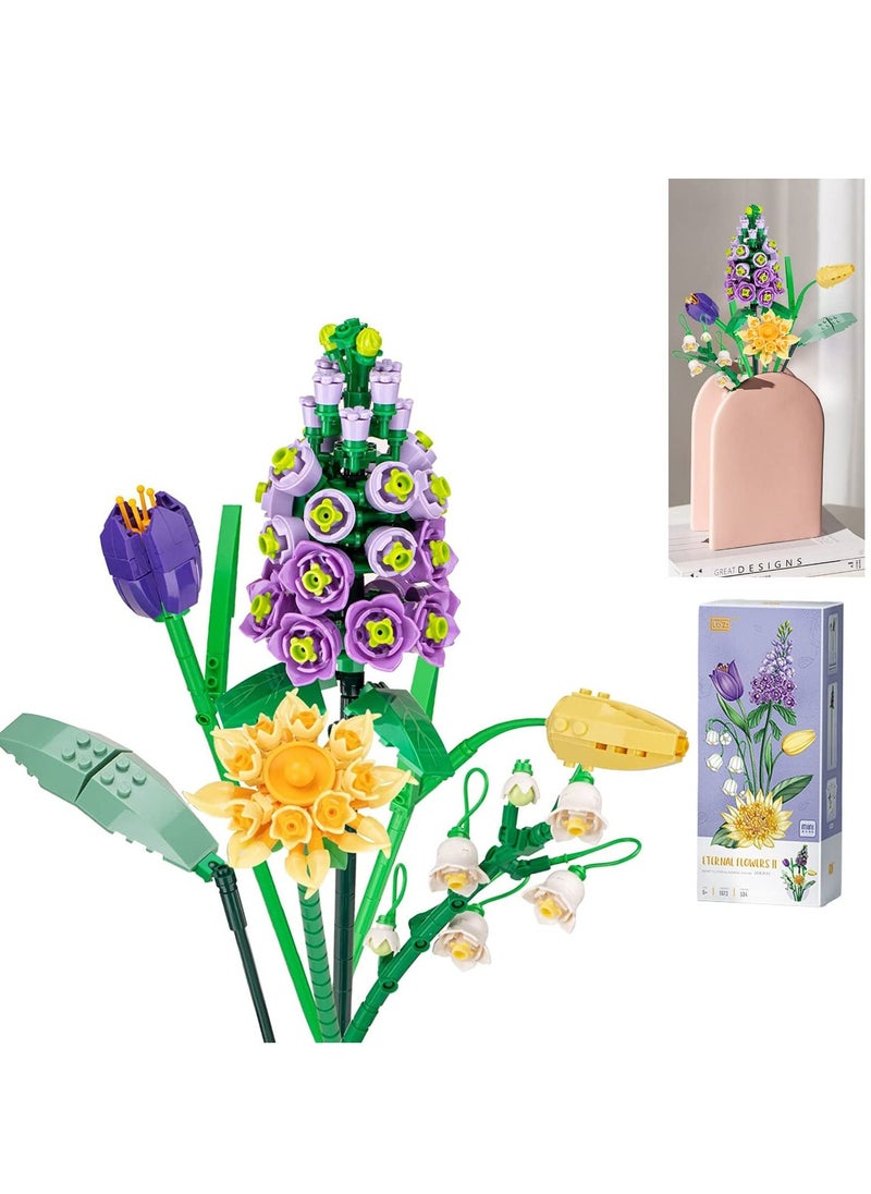 SYOSI Flowers Bouquet Building Kit Artificial Flower Blocks Set Toy for Adults Creative Botanical Collection Home Decor Birthday Gifts Girls  - Image 1