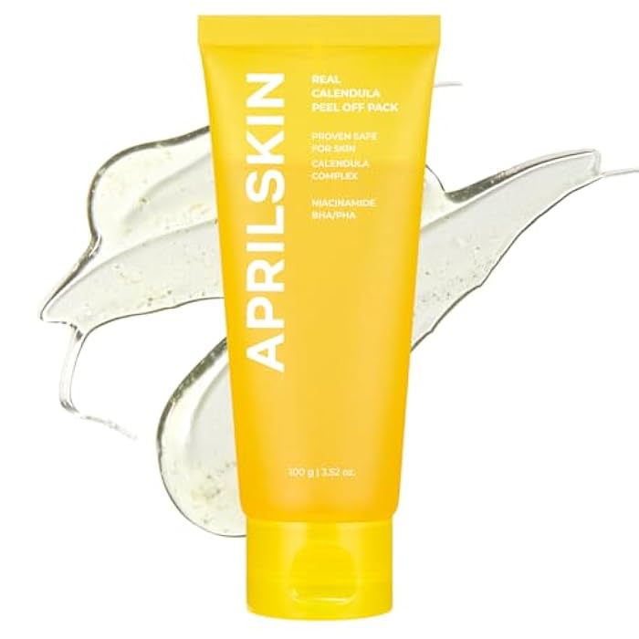 APRILSKIN Calendula Flower-Infused Facial Peel Off Mask, 3.52 fl. oz, PHA, BHA & Niacinamide gently exfoliates, removes impurities, improves uneven skin tone, and minimizes pores, Korean Skincare - Image 1