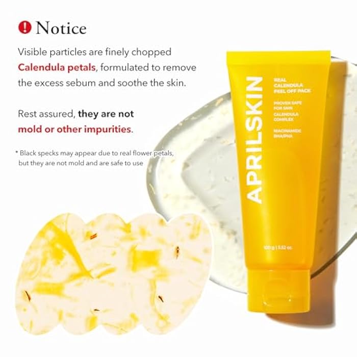 APRILSKIN Calendula Flower-Infused Facial Peel Off Mask, 3.52 fl. oz, PHA, BHA & Niacinamide gently exfoliates, removes impurities, improves uneven skin tone, and minimizes pores, Korean Skincare - Image 5