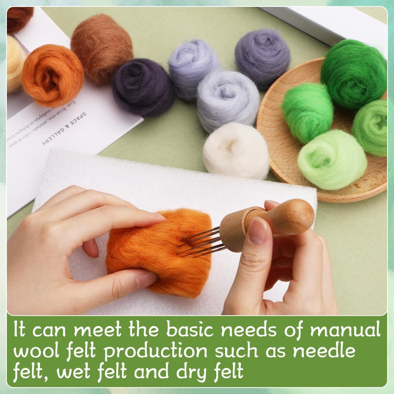 Mayboos 15 Colors Fiber Wool Yarn, Fiber Wool Yarn Roving, Spinning Wool Roving for Needle Felting, DIY Hand Spinning, Needle Felting Wool Craft, 3g/Color - Image 5