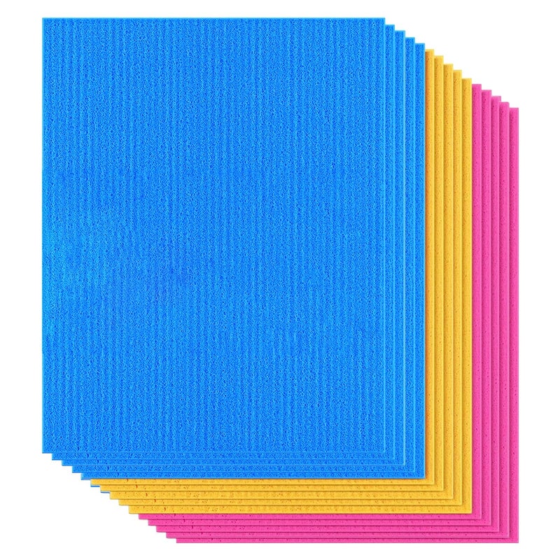 Kuber Industries Sponge Wipes | Washing Wipes Paper Towel | Reusable Sponge Cleaning Cloths for Kitchen | Sponge Wipe Cloths | 18x20 | 15 Piece Set | Multi - Image 1