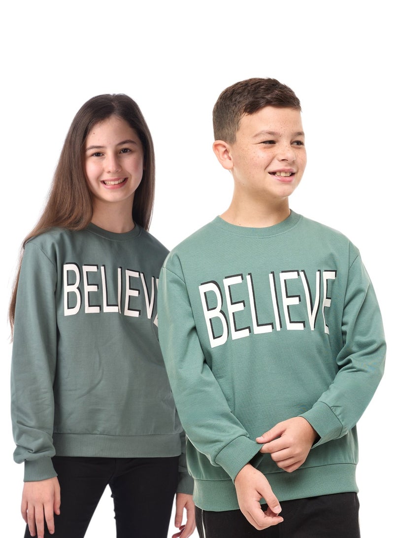 victor and jane Boys' Sweatshirt "BELIEVE" - Image 1