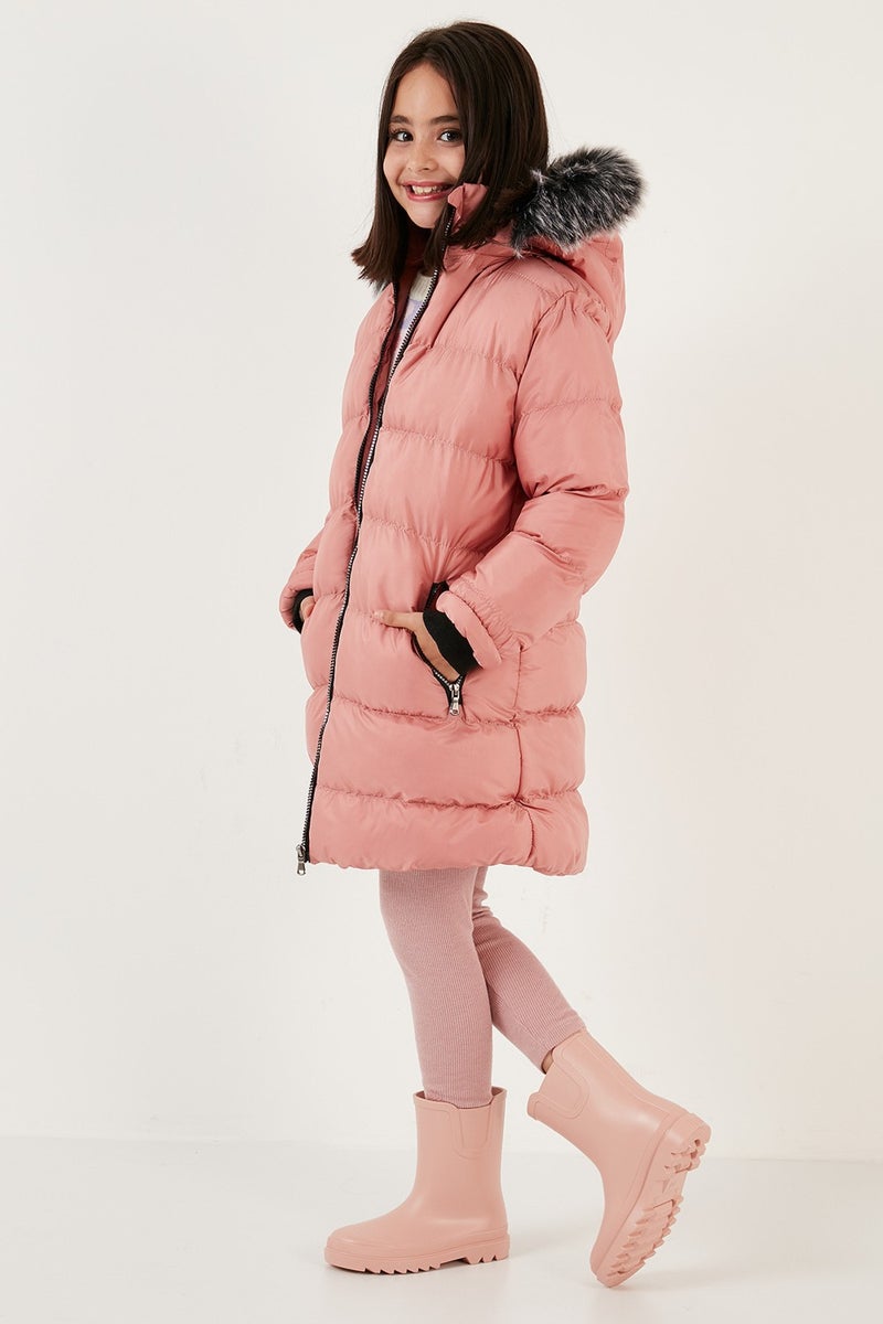 Lela Plush Lined Removable Hooded Water Resistant Coat Girls' Coat 5761910  - Image 3