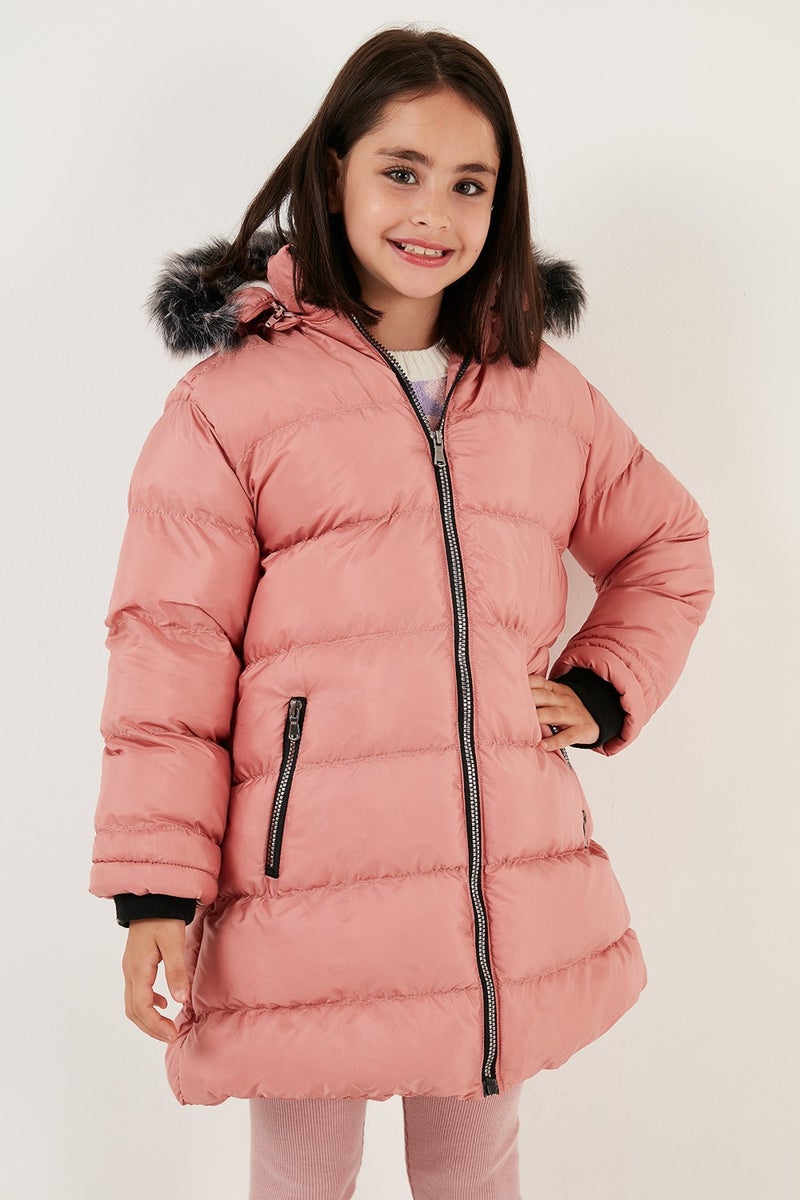 Lela Plush Lined Removable Hooded Water Resistant Coat Girls' Coat 5761910  - Image 2