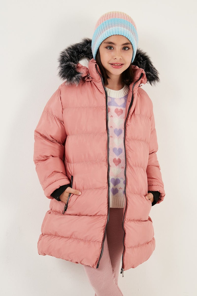 Lela Plush Lined Removable Hooded Water Resistant Coat Girls' Coat 5761910  - Image 4