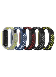 Silicone Strap For Xiaomi Band 7/ 6 /5 (Pack of 5)