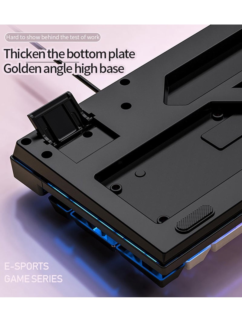 Excefore Mechanical Gaming Keyboard DIY RGB 104 Keys Ultra Slim LED Backlit USB Wired Keyboard Durable Abs Keycaps Responsive Keystrokes Spill Resistant Computer Keyboard for PC Mac Xbox Gamer - Image 4