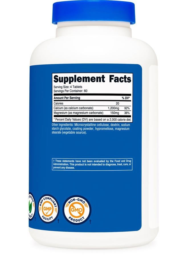 Nutricost Calcium & Magnesium Carbonate 240 Tablets, 1200mg of Ca & 150mg of Mg per Serving, 60 Servings- Gluten Free, Non-GMO - Image 5